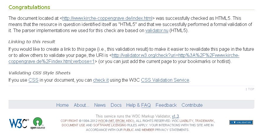 Unser Internetauftritt entspricht den HTML5/CSS3-Standards des W3C