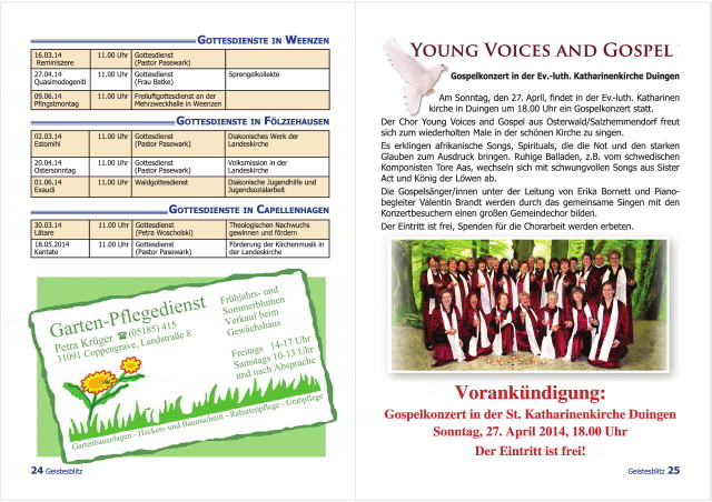 Gemeindebrief März - Mai 2014