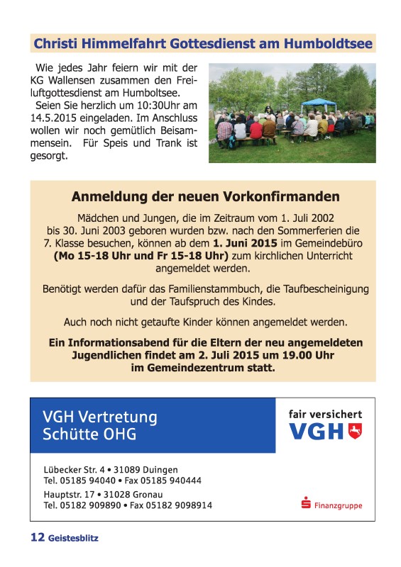 Gemeindebrief März 2015 - Mai 2015