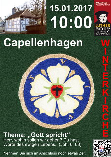 Einladung zur 1. Winterkirche nach Capellenhagen am 15.1.2017 um 10:00 Uhr