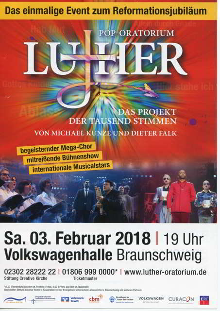 Ankündigung Pop-Oratorium Luther - Das Projekt der 1000 Stimmen