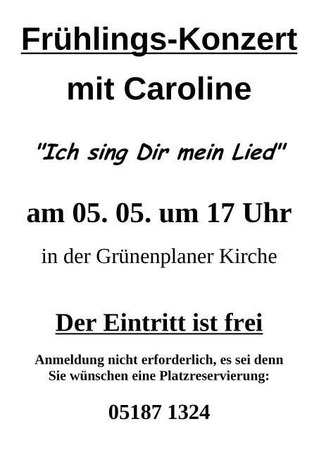 Frühlings-Konzert mit Caroline