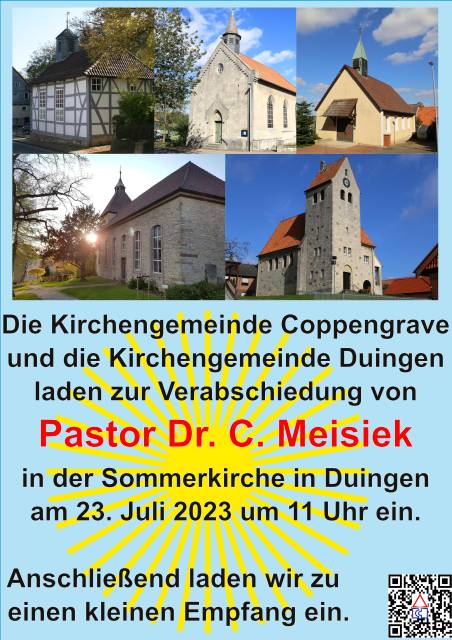Einladung zur Verabschiedung von Pastor Dr. Meisiek